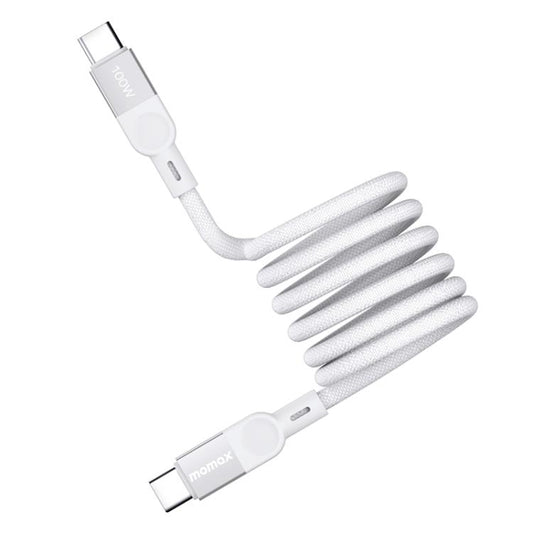 MOMAX DC35 100W USB-C / Type-C to USB-C / Type-C Magnetic Braided Data Cable, Length:1m(White) - USB-C & Type-C Cable by MOMAX | Online Shopping UK | buy2fix