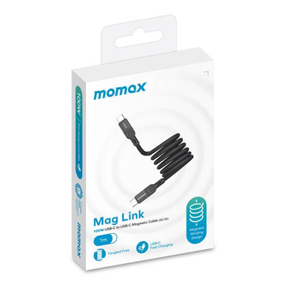 MOMAX DC35 100W USB-C / Type-C to USB-C / Type-C Magnetic Braided Data Cable, Length:1m(Titanium Gold) - USB-C & Type-C Cable by MOMAX | Online Shopping UK | buy2fix