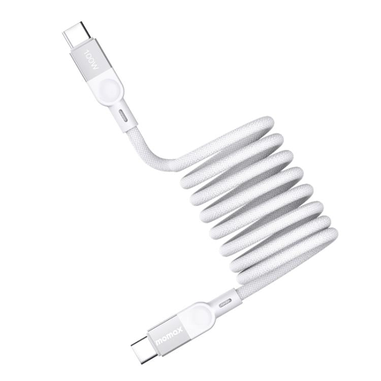MOMAX DC36 100W USB-C / Type-C to USB-C / Type-C Magnetic Braided Data Cable, Length:2m(White) - USB-C & Type-C Cable by MOMAX | Online Shopping UK | buy2fix