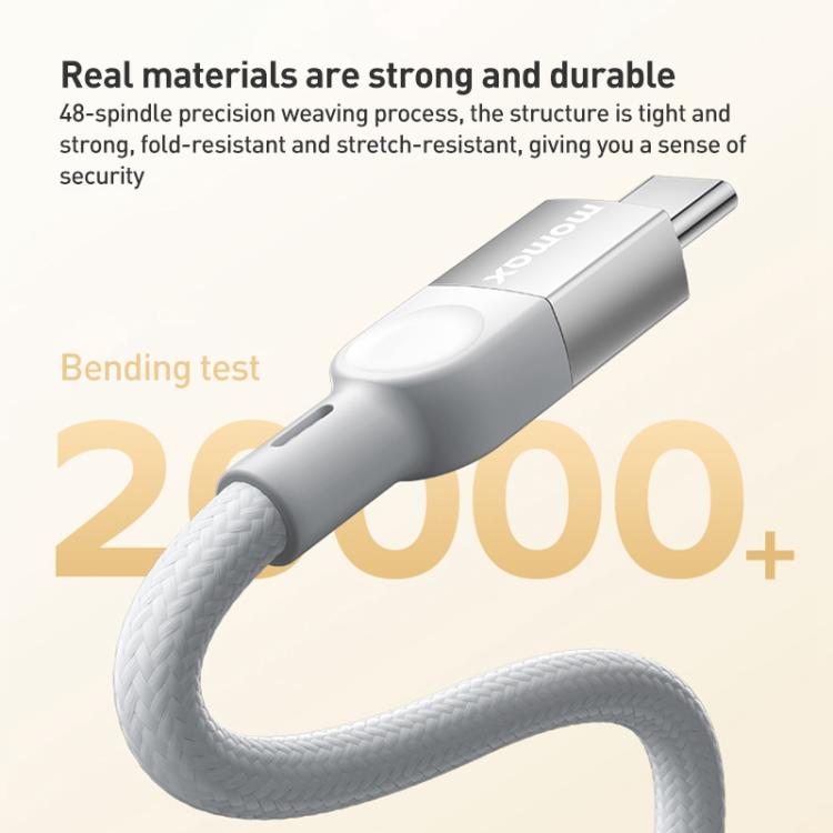 MOMAX DC36 100W USB-C / Type-C to USB-C / Type-C Magnetic Braided Data Cable, Length:2m(White) - USB-C & Type-C Cable by MOMAX | Online Shopping UK | buy2fix