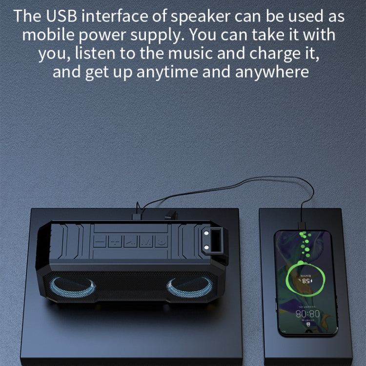 X8 Wireless Bluetooth Speaker IPX7 Waterproof Color Light Subwoofer(Light Grey) - Waterproof Speaker by buy2fix | Online Shopping UK | buy2fix