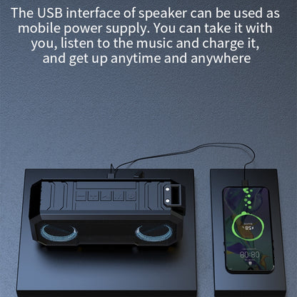 X8 Wireless Bluetooth Speaker IPX7 Waterproof Color Light Subwoofer(Light Grey) - Waterproof Speaker by buy2fix | Online Shopping UK | buy2fix