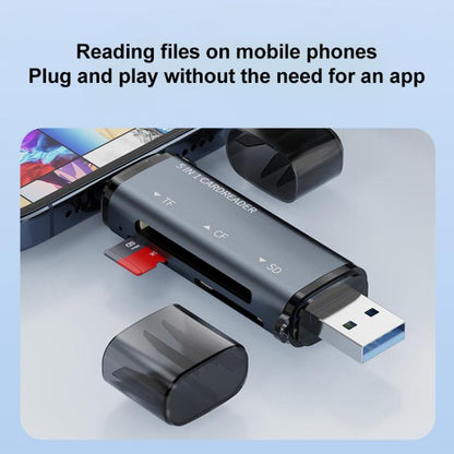 ADS-318 Type-C 5 in 1 Multi-Function Card Reader(Grey) - U Disk & Card Reader by buy2fix | Online Shopping UK | buy2fix