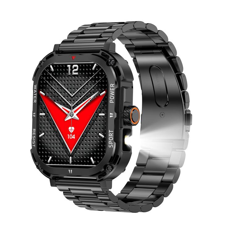 LF37 2.1 inch BT Call Smart Watch, Support Blood Oxygen / Heart Rate / Female Menstrual(Black Steel) - Smart Watches by buy2fix | Online Shopping UK | buy2fix