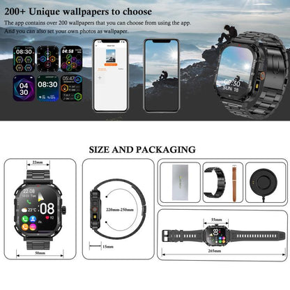 LF37 2.1 inch BT Call Smart Watch, Support Blood Oxygen / Heart Rate / Female Menstrual(Black Silicone) - Smart Watches by buy2fix | Online Shopping UK | buy2fix