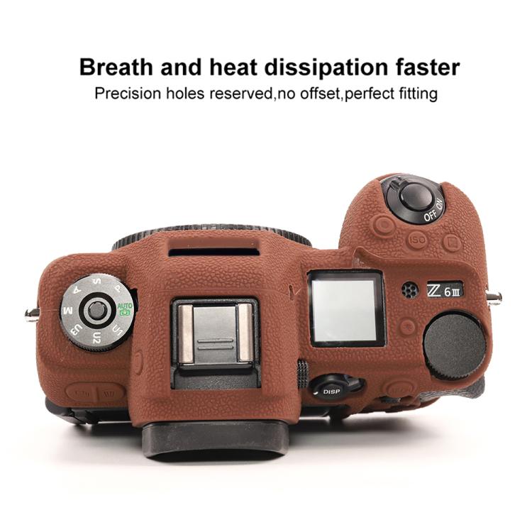 For Nikon Z6III Litchi Texture Soft Silicone Protective Case(Coffee) - Protective Case by buy2fix | Online Shopping UK | buy2fix
