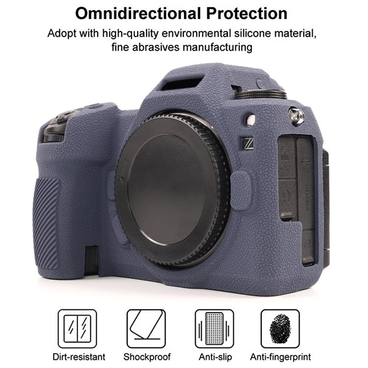 For Nikon Z6III Litchi Texture Soft Silicone Protective Case(Dark Blue) - Protective Case by buy2fix | Online Shopping UK | buy2fix