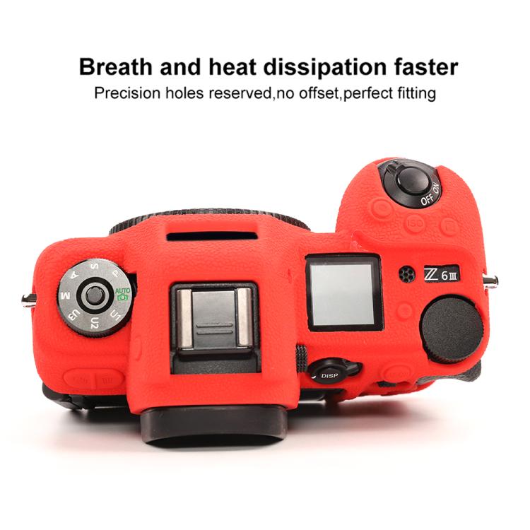 For Nikon Z6III Litchi Texture Soft Silicone Protective Case(Red) - Protective Case by buy2fix | Online Shopping UK | buy2fix