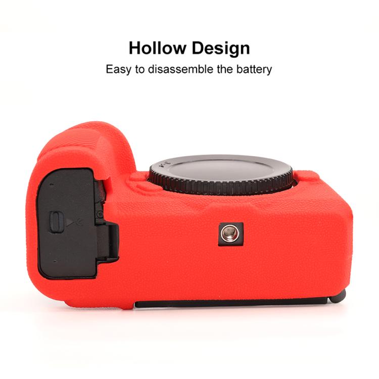 For Nikon Z6III Litchi Texture Soft Silicone Protective Case(Red) - Protective Case by buy2fix | Online Shopping UK | buy2fix