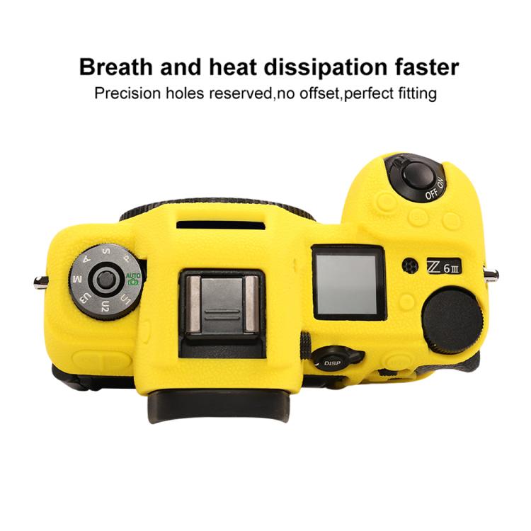 For Nikon Z6III Litchi Texture Soft Silicone Protective Case(Yellow) - Protective Case by buy2fix | Online Shopping UK | buy2fix