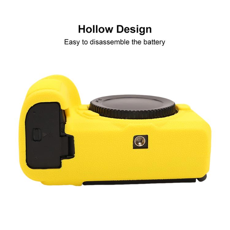 For Nikon Z6III Litchi Texture Soft Silicone Protective Case(Yellow) - Protective Case by buy2fix | Online Shopping UK | buy2fix