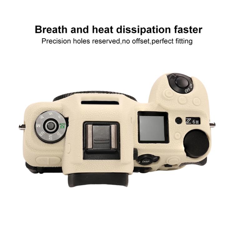 For Nikon Z6III Litchi Texture Soft Silicone Protective Case(White) - Protective Case by buy2fix | Online Shopping UK | buy2fix