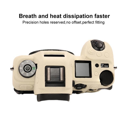 For Nikon Z6III Litchi Texture Soft Silicone Protective Case(White) - Protective Case by buy2fix | Online Shopping UK | buy2fix