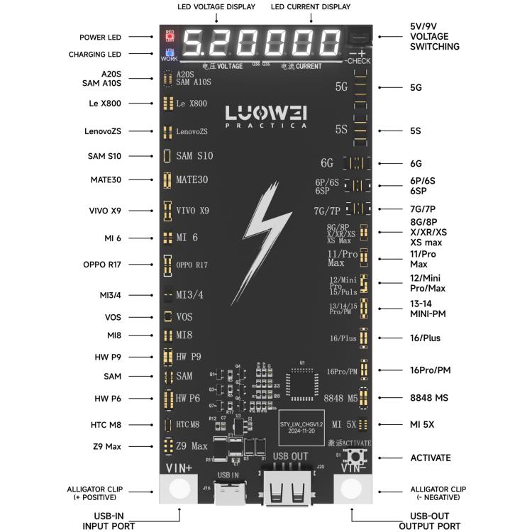 LUOWEI LW-B03 Battery Fast Charging Activation Board for iPhone/Android - Dust Remove Tool by LUOWEI | Online Shopping UK | buy2fix