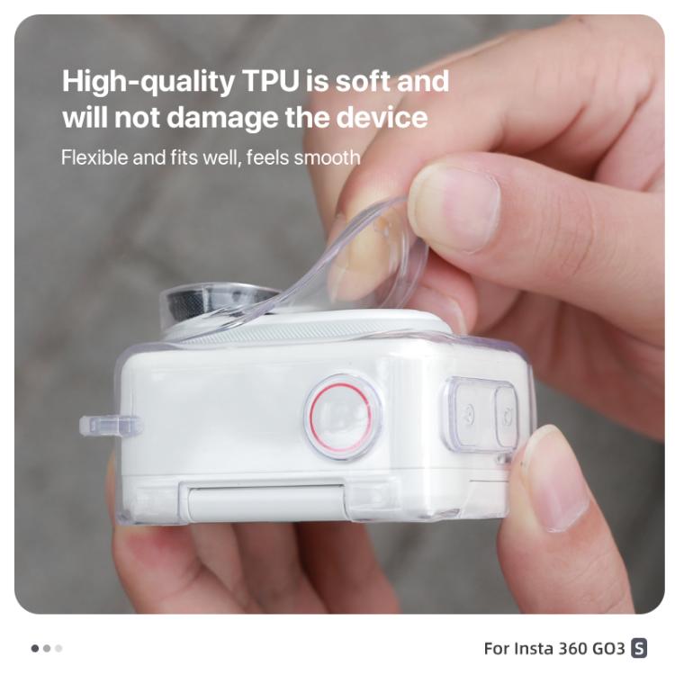 For Insta360 GO 3S Body Soft TPU Protective Case with Lens Cover(Ink Grey) - Case & Bags by buy2fix | Online Shopping UK | buy2fix