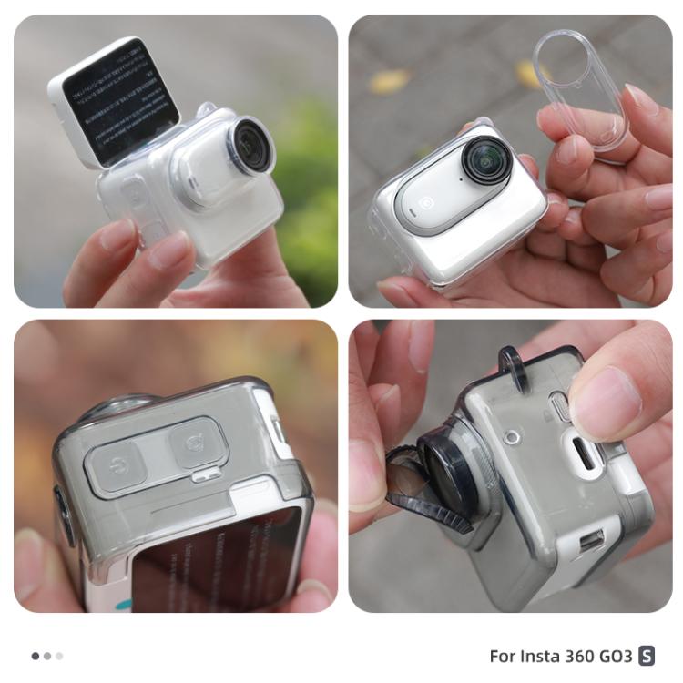 For Insta360 GO 3S Body Soft TPU Protective Case with Lens Cover(Ink Grey) - Case & Bags by buy2fix | Online Shopping UK | buy2fix