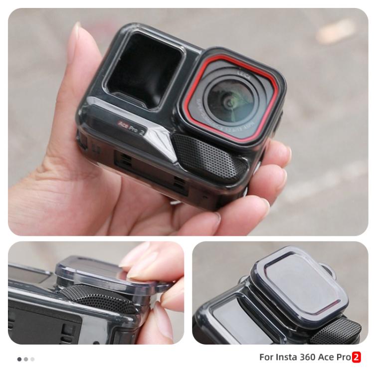 For Insta360 Ace / Ace Pro / Pro 2 Body Soft TPU Protective Case with Lens Cover(Ink Grey) - Case & Bags by buy2fix | Online Shopping UK | buy2fix