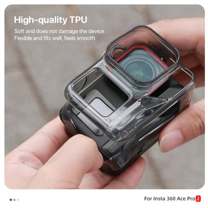 For Insta360 Ace / Ace Pro / Pro 2 Body Soft TPU Protective Case with Lens Cover(Ink Grey) - Case & Bags by buy2fix | Online Shopping UK | buy2fix
