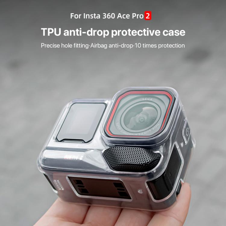 For Insta360 Ace / Ace Pro / Pro 2 Body Soft TPU Protective Case with Lens Cover(Transparent) - Case & Bags by buy2fix | Online Shopping UK | buy2fix