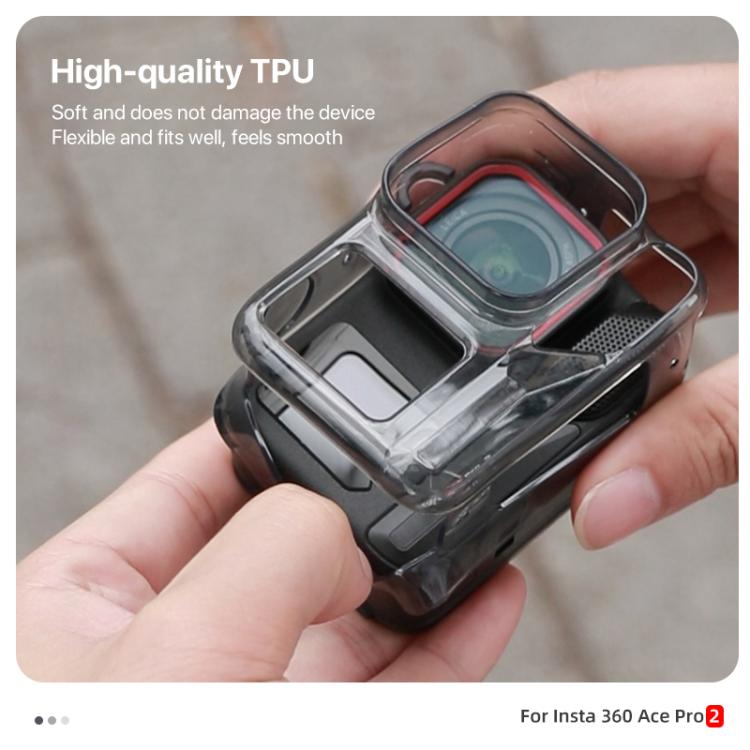 For Insta360 Ace / Ace Pro / Pro 2 Body Soft TPU Protective Case with Lens Cover(Transparent) - Case & Bags by buy2fix | Online Shopping UK | buy2fix