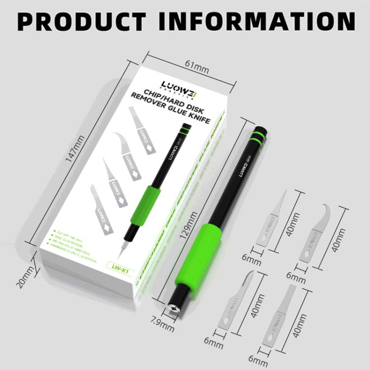 LUOWEI LW-K1 4 in 1 Motherboard CPU IC Glue Quicky Remove Maintenance Knife Set - Dust Remove Tool by LUOWEI | Online Shopping UK | buy2fix