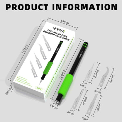 LUOWEI LW-K1 4 in 1 Motherboard CPU IC Glue Quicky Remove Maintenance Knife Set - Dust Remove Tool by LUOWEI | Online Shopping UK | buy2fix