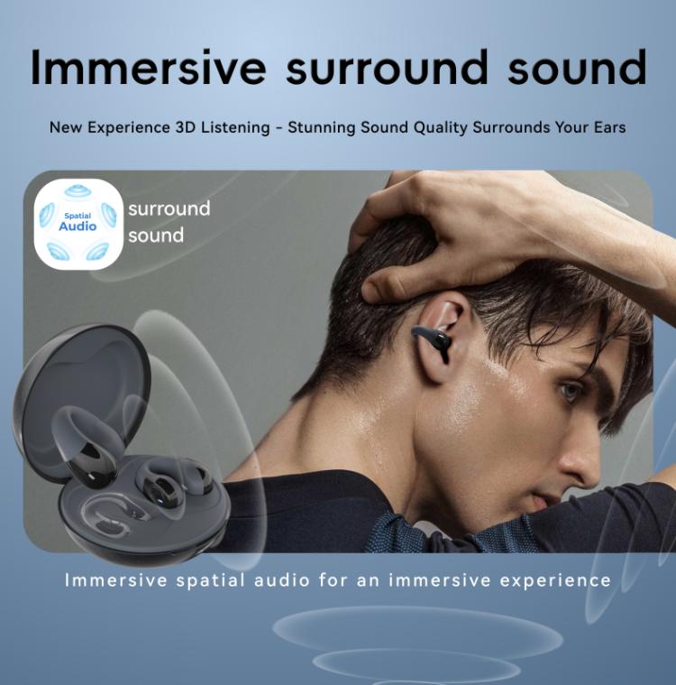 F13 Ear-Hook Noise Reduction 13mm Moving Coil HIFI BT 5.4 Wireless Earphones(Black) - TWS Earphone by buy2fix | Online Shopping UK | buy2fix