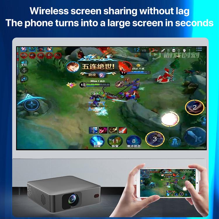 N5 1280x720P Android 9.0 System Wireless Same Screen Smart HD Projector, Plug:EU Plug(Black) - Mini Projector by buy2fix | Online Shopping UK | buy2fix
