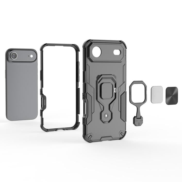 For iPhone Air Metal Kickstand TPU Hybrid PC Phone Case(Green) - iPhone Air Cases by buy2fix | Online Shopping UK | buy2fix