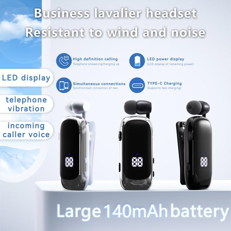 K88 Business Lavalier Single Ear Bluetooth Earphones(Black) - TWS Earphone by buy2fix | Online Shopping UK | buy2fix