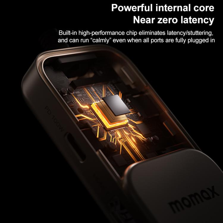 MOMAX DH19L 1-Link 9 in 1 Type-C Multifunctional HUB Adapter Docking Station(Titanium Gold) - USB HUB by MOMAX | Online Shopping UK | buy2fix