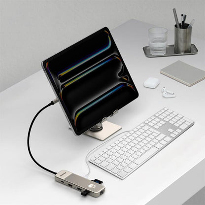 MOMAX DH19L 1-Link 9 in 1 Type-C Multifunctional HUB Adapter Docking Station(Titanium Gold) - USB HUB by MOMAX | Online Shopping UK | buy2fix