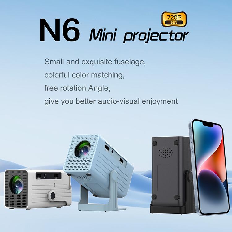 N6 1280x720P 70ANSI Android 11.0 Smart Mini Projector, Plug:EU Plug(White) - Mini Projector by buy2fix | Online Shopping UK | buy2fix