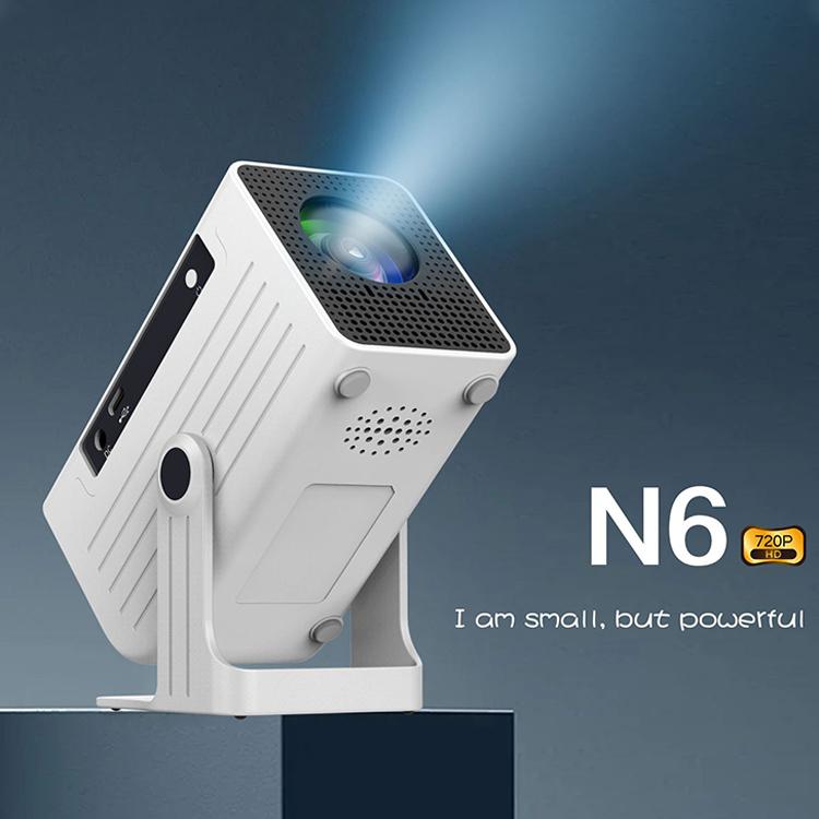 N6 1280x720P 70ANSI Android 11.0 Smart Mini Projector, Plug:AU Plug(White) - Mini Projector by buy2fix | Online Shopping UK | buy2fix