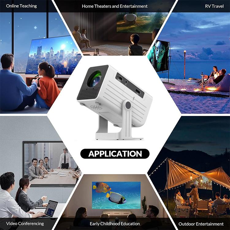 N6 1280x720P 70ANSI Android 11.0 Smart Mini Projector, Plug:AU Plug(Black) - Mini Projector by buy2fix | Online Shopping UK | buy2fix