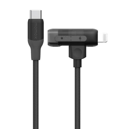 MOMAX DL56 1-Link Flow 60W Type-C to Type-C and 8 Pin Fast Charging Cable, Length:1.5m(Black) - 2 in 1 Cable by MOMAX | Online Shopping UK | buy2fix