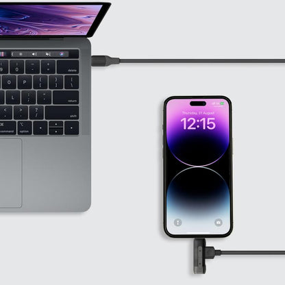 MOMAX DL56 1-Link Flow 60W Type-C to Type-C and 8 Pin Fast Charging Cable, Length:1.5m(Black) - 2 in 1 Cable by MOMAX | Online Shopping UK | buy2fix