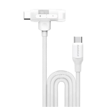 MOMAX DL56 1-Link Flow 60W Type-C to Type-C and 8 Pin Fast Charging Cable, Length:1.5m(White) - 2 in 1 Cable by MOMAX | Online Shopping UK | buy2fix