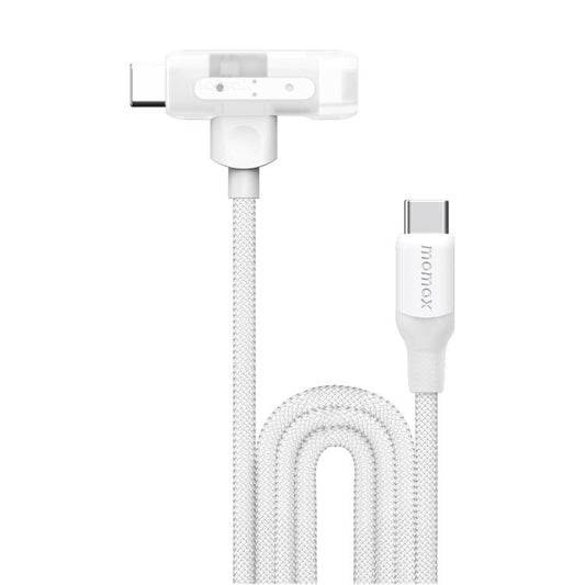 MOMAX DL56 1-Link Flow 60W Type-C to Type-C and 8 Pin Fast Charging Cable, Length:1.5m(White) - 2 in 1 Cable by MOMAX | Online Shopping UK | buy2fix