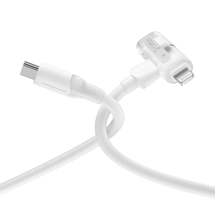 MOMAX DL56 1-Link Flow 60W Type-C to Type-C and 8 Pin Fast Charging Cable, Length:1.5m(White) - 2 in 1 Cable by MOMAX | Online Shopping UK | buy2fix