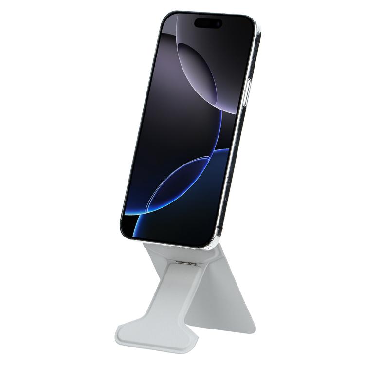 I-Shaped Phone Holder Leather Card Bag(Grey) - Adhesive Card Holders by buy2fix | Online Shopping UK | buy2fix