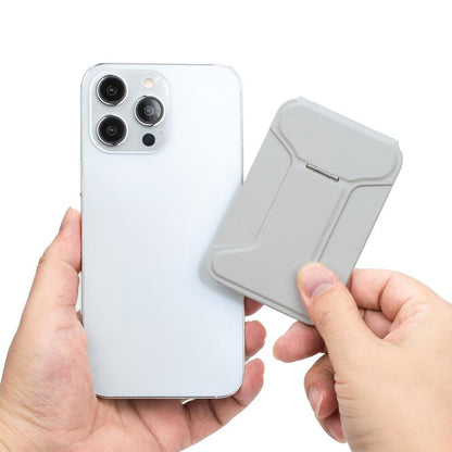 I-Shaped Phone Holder Leather Card Bag(Pink) - Adhesive Card Holders by buy2fix | Online Shopping UK | buy2fix