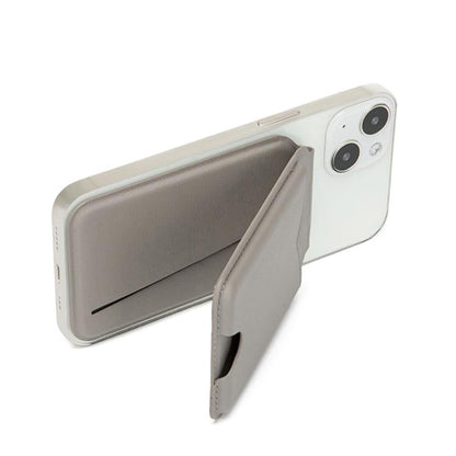 Hinge Mirror Phone Holder Leather Card Bag(Dark Blue) - Adhesive Card Holders by buy2fix | Online Shopping UK | buy2fix