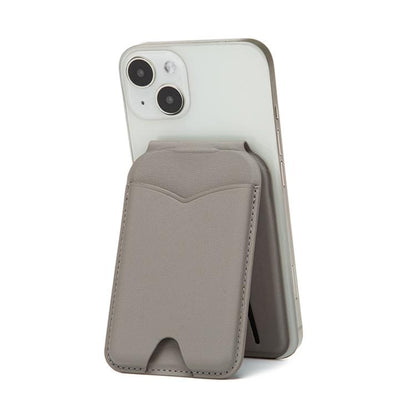 Hinge Mirror Phone Holder Leather Card Bag(Dark Blue) - Adhesive Card Holders by buy2fix | Online Shopping UK | buy2fix