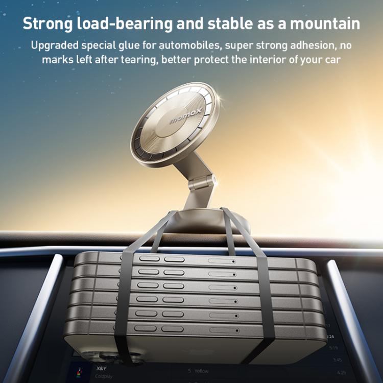 MOMAX CM30 Pac Mount Universal Transparent Magnetic Rotating Car Holder(Dark Grey) - Universal Car Holders by MOMAX | Online Shopping UK | buy2fix