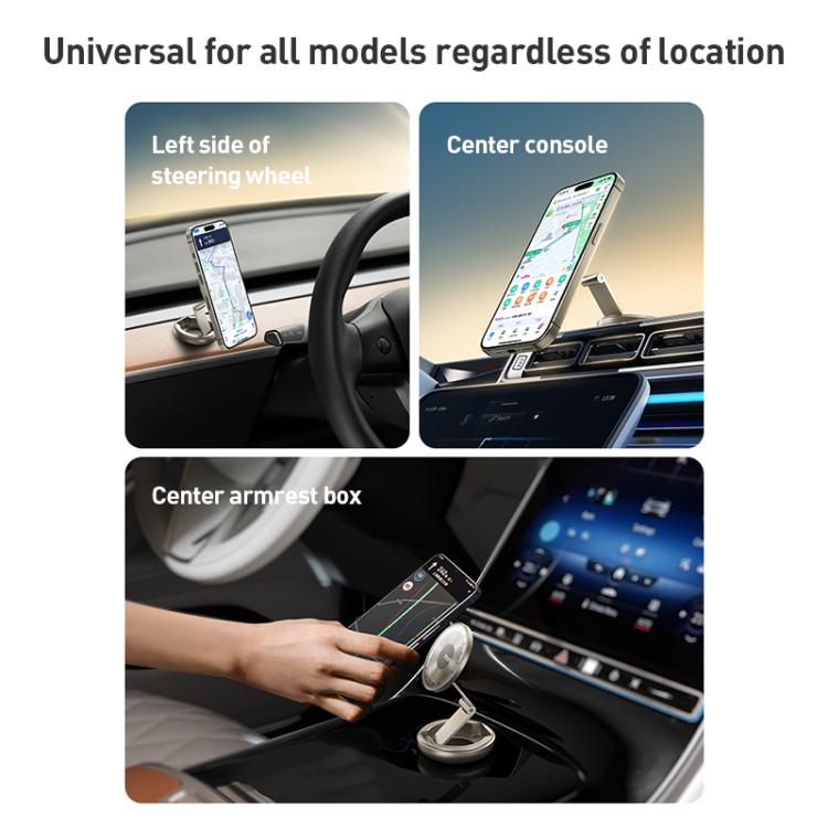MOMAX CM30 Pac Mount Universal Transparent Magnetic Rotating Car Holder(Dark Grey) - Universal Car Holders by MOMAX | Online Shopping UK | buy2fix