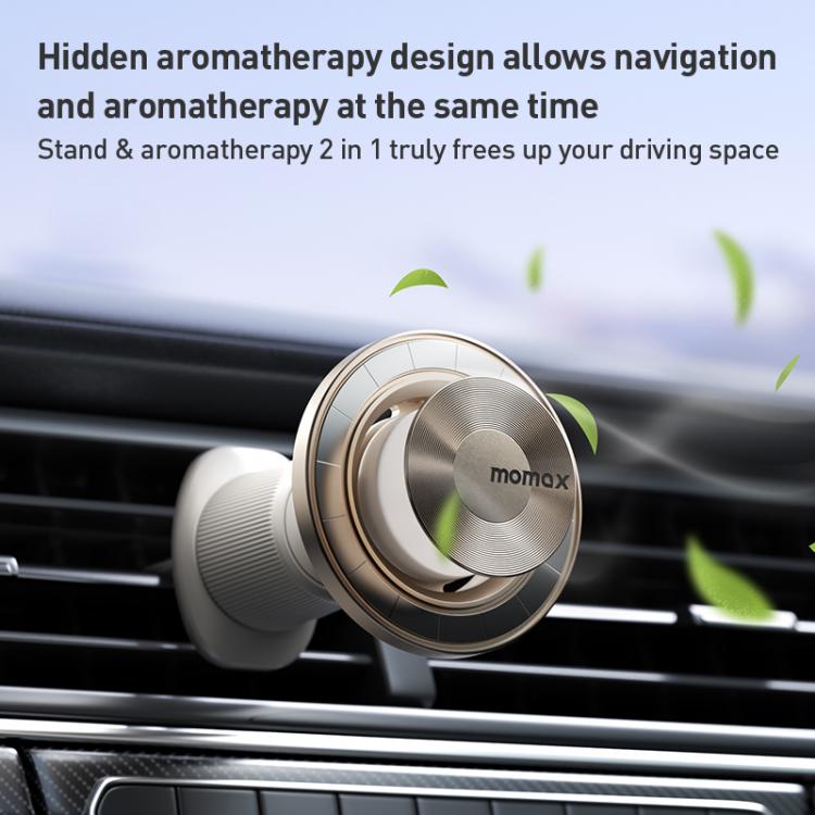 MOMAX CM35 1-Move Relaxaire Aluminum Alloy Magnetic Car Aromatherapy Holder(Titanium Gold) - Universal Car Holders by MOMAX | Online Shopping UK | buy2fix