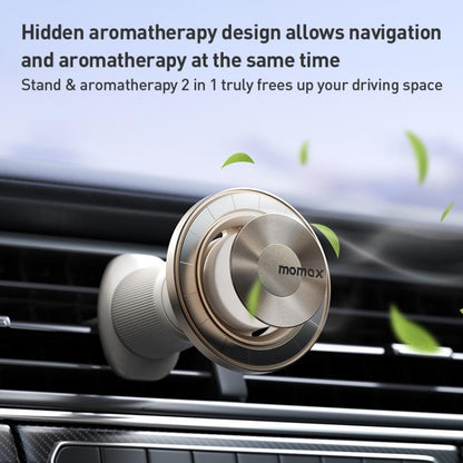 MOMAX CM35 1-Move Relaxaire Aluminum Alloy Magnetic Car Aromatherapy Holder(Dark Grey) - Universal Car Holders by MOMAX | Online Shopping UK | buy2fix