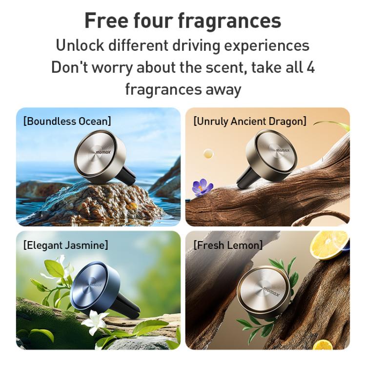 MOMAX CR12 1-Car Relaxaire Small Ring Aluminum Alloy Air Outlet Aromatherapy(Titanium Gold) - Air Freshener by MOMAX | Online Shopping UK | buy2fix