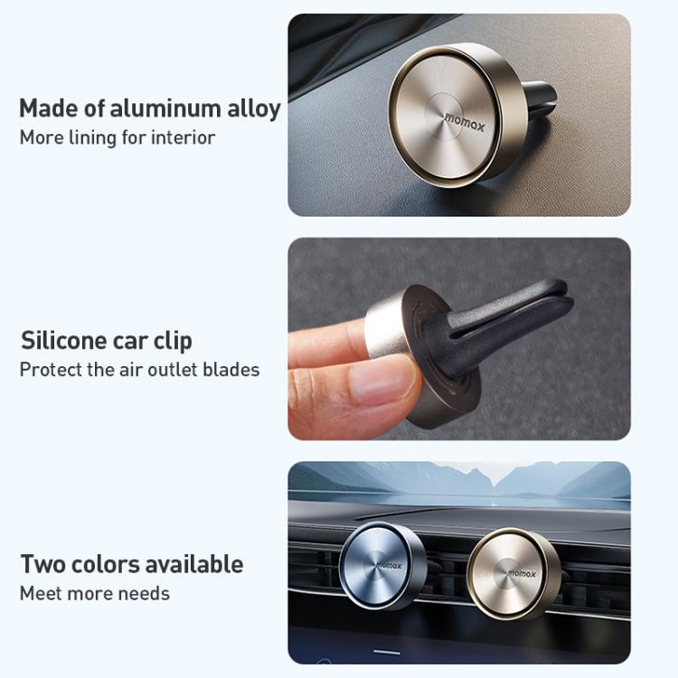 MOMAX CR12 1-Car Relaxaire Small Ring Aluminum Alloy Air Outlet Aromatherapy(Dark Grey) - Air Freshener by MOMAX | Online Shopping UK | buy2fix